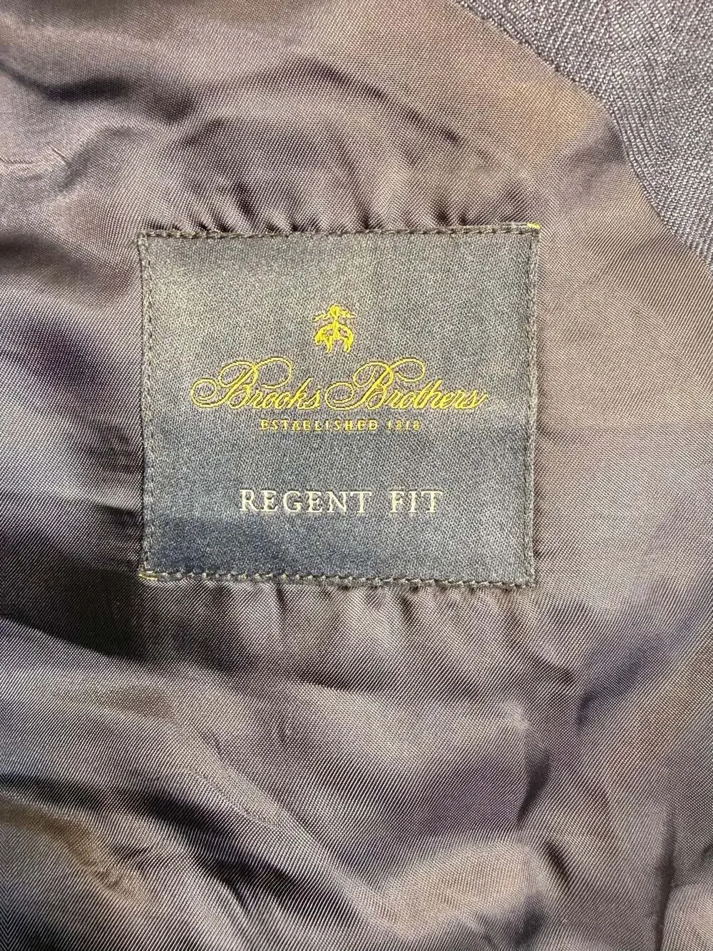 Brooks Brothers Regent Fit Solbiati Italian Linen Blazer Blue Herringbone 46L